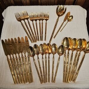 Bamboo Gold Plated Flatware Set